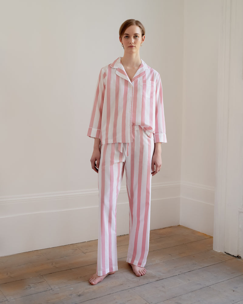 Powder Pink Stripe Pyjama Set