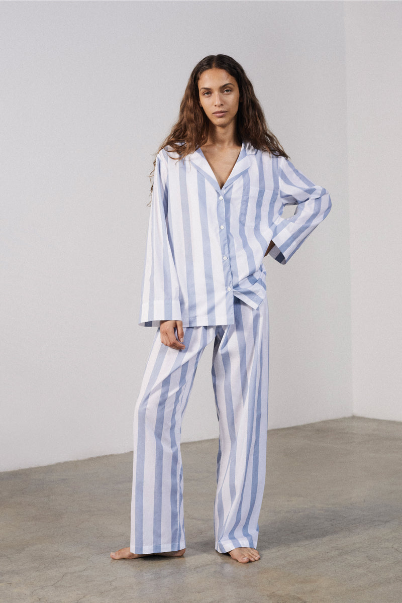 Dusty Blue Stripe Pyjama Set