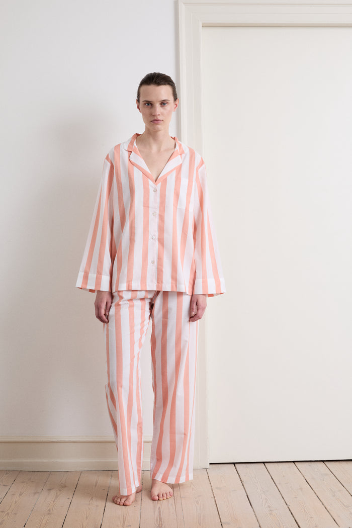 Classic Peach Stripe Pyjama Set