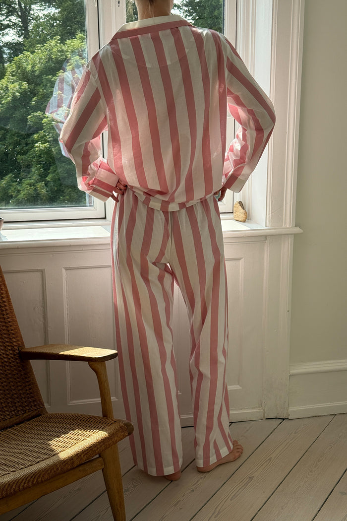 Powder Pink Stripe Classic Pyjama Set
