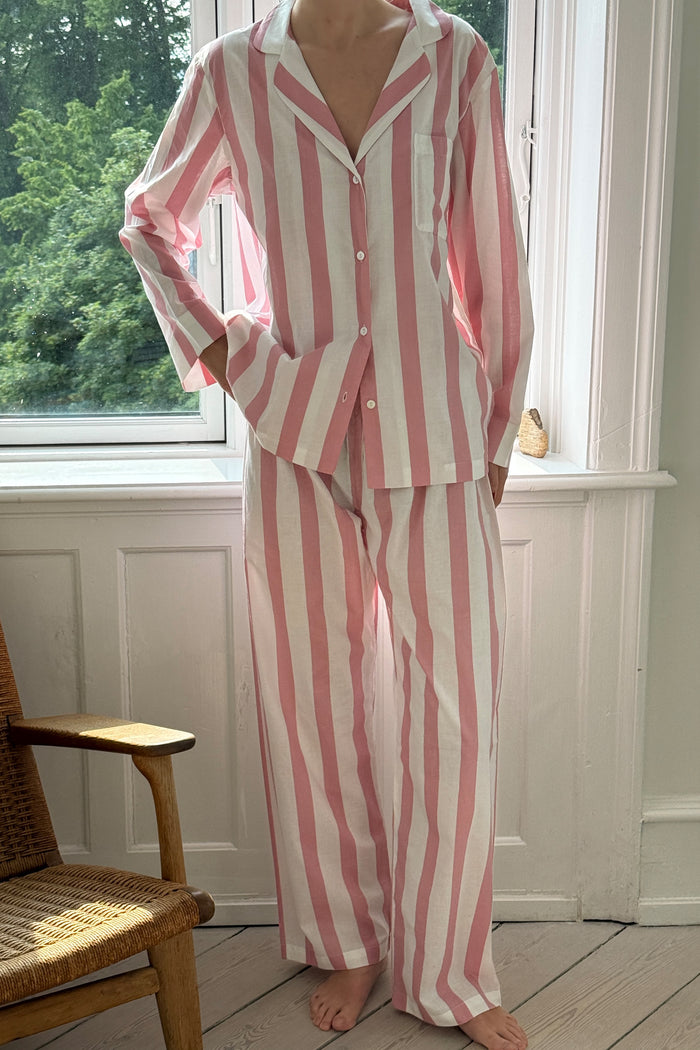 Powder Pink Stripe Classic Pyjama Set