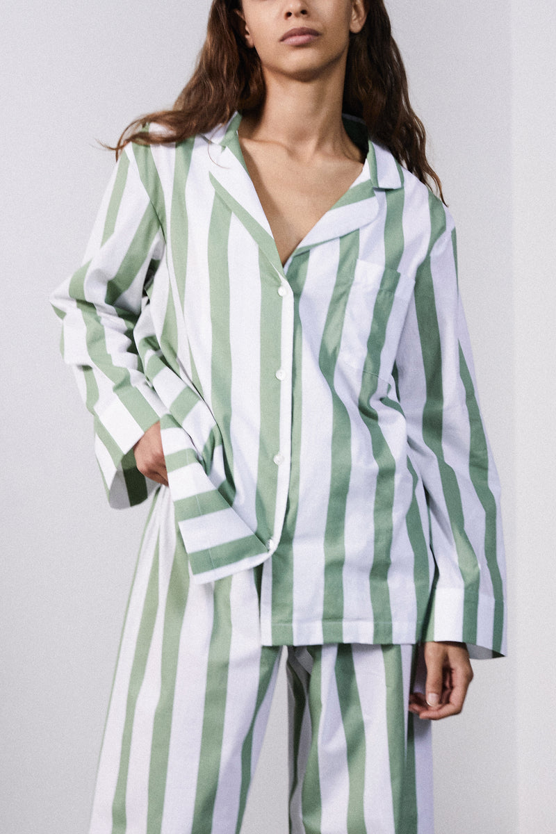 Sage Stripe Pyjama Set