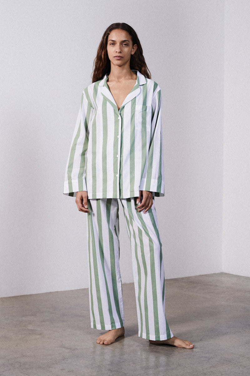 Sage Stripe Pyjama Set