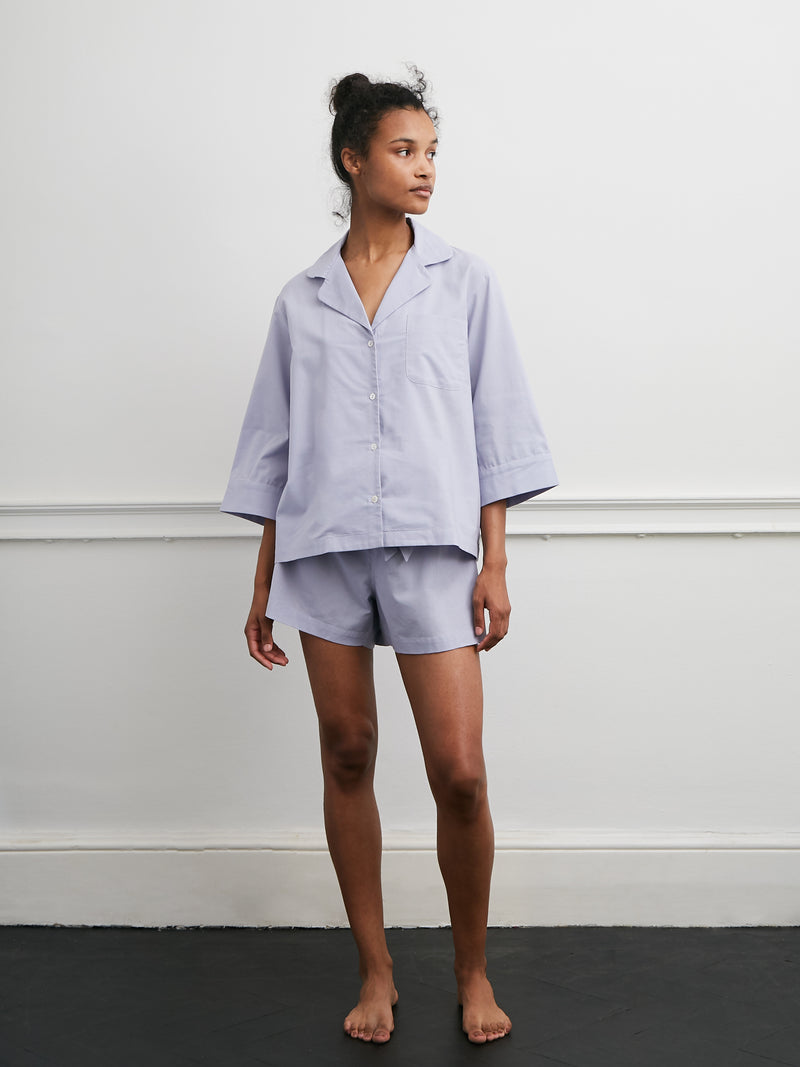 Powder Blue Relaxed Pyjama Shorts Set SS