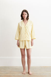 Relaxed Pale Yellow Pyjama Shorts Set SS