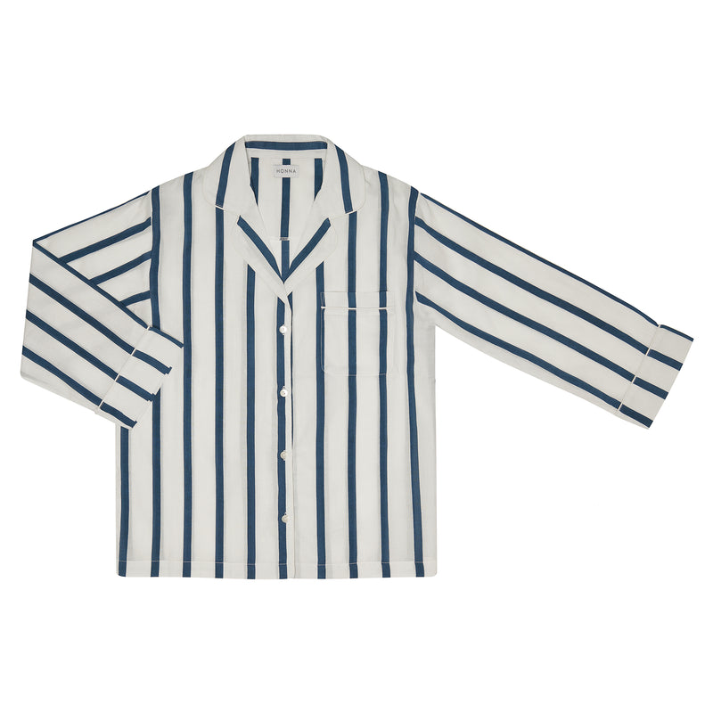 Navy Striped Pyjama Set SS