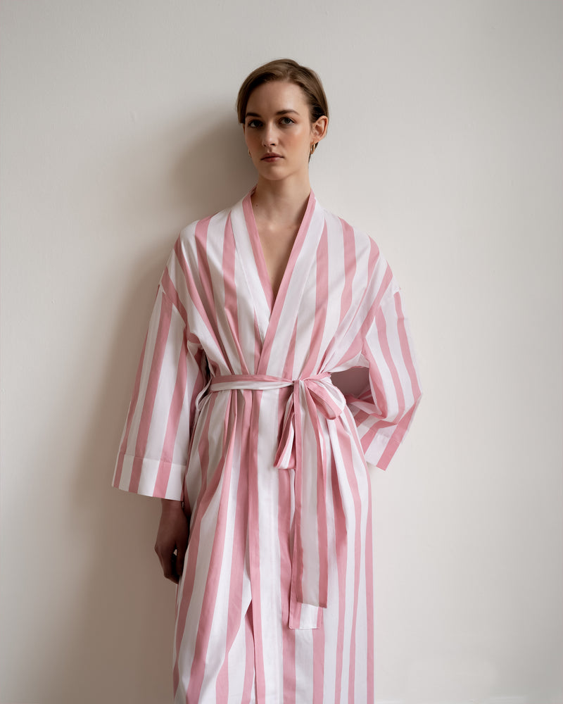 Powder Pink Stripe Robe
