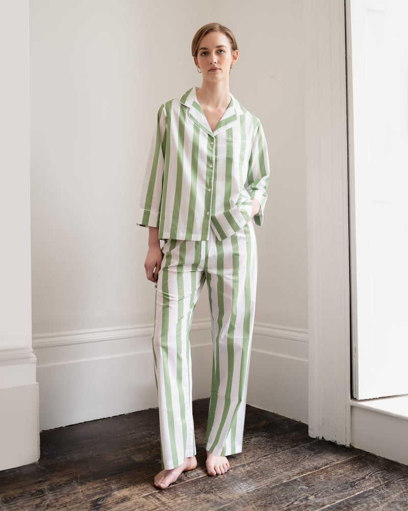 Sage Striped Pyjama Set SS