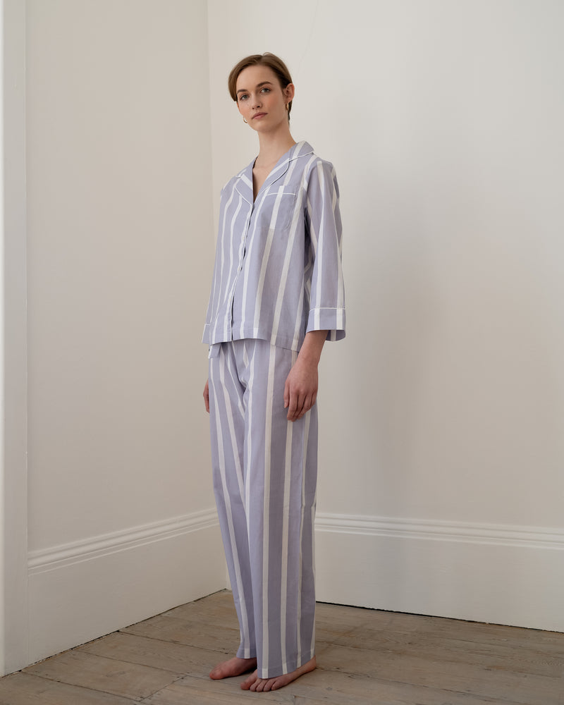 Powder Blue Stripe Pyjama Set
