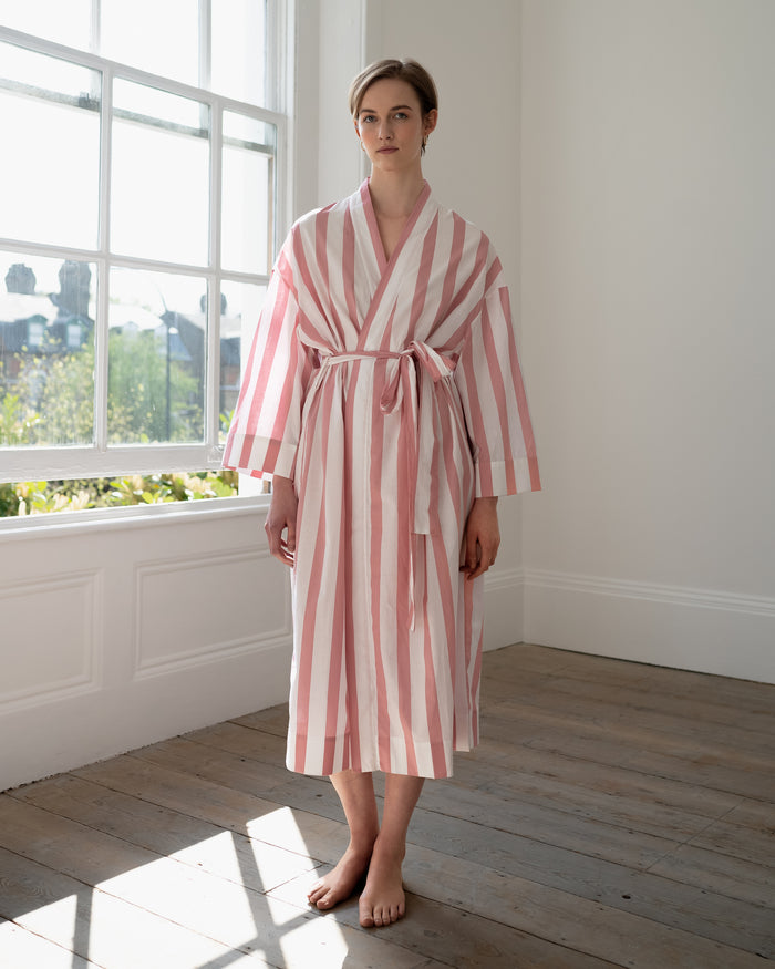 Powder Pink Stripe Robe