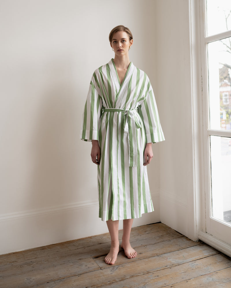 Sage Striped Robe SS