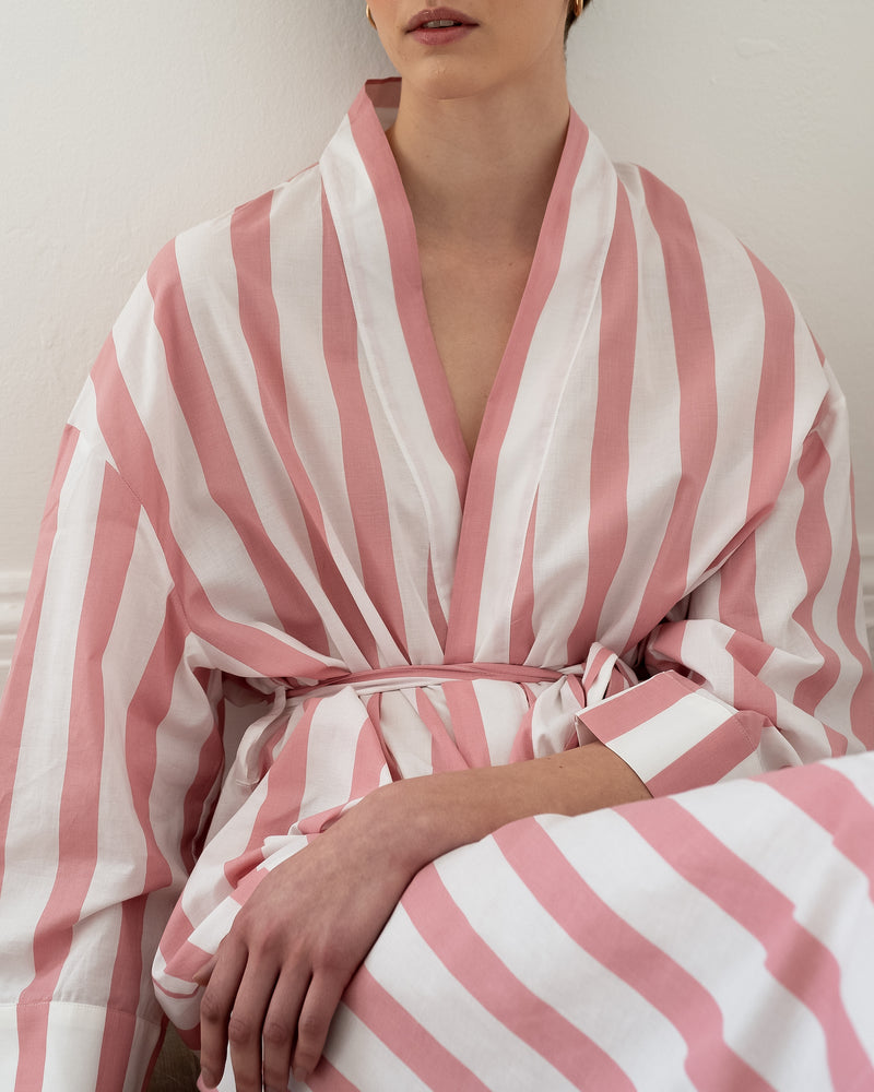 Powder Pink Stripe Robe