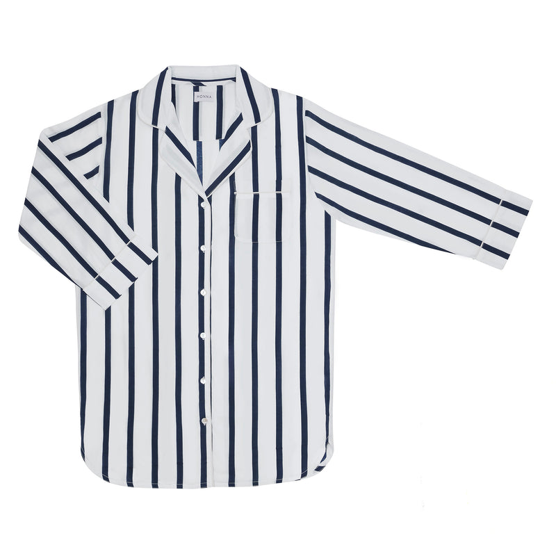 Navy Striped Nightshirt SS