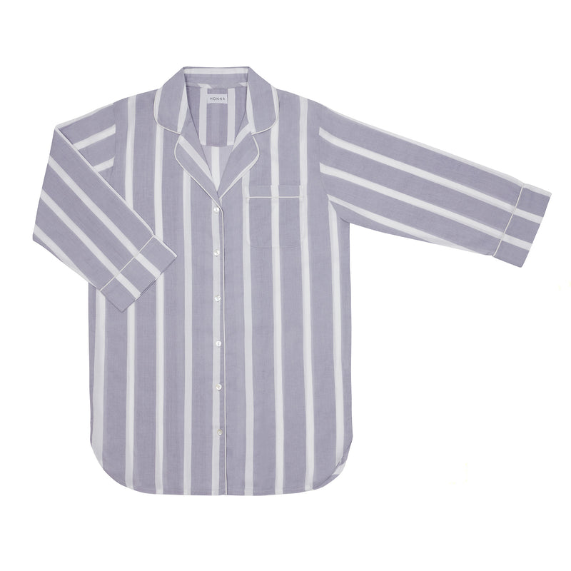 Powder Blue Stripe Nightshirt SS