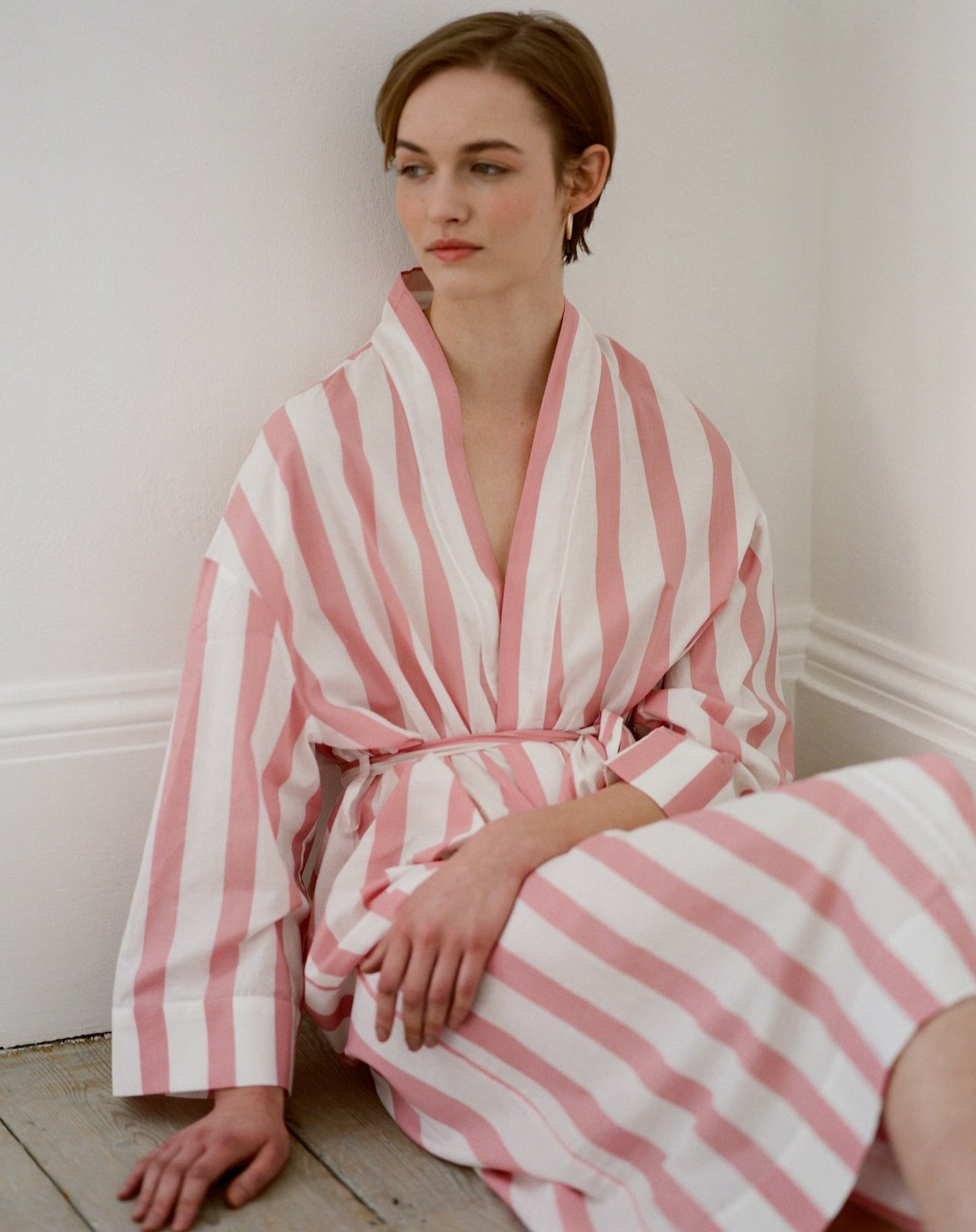 Powder Pink Stripe Robe