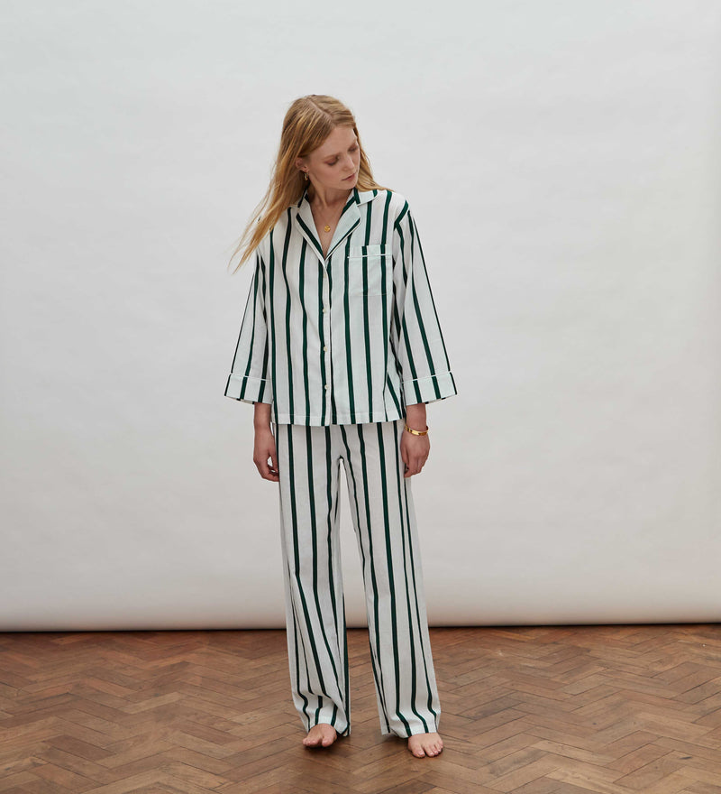 Green Striped Pyjama Set SS