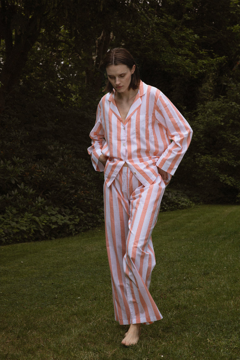 Classic Peach Stripe Pyjama Set