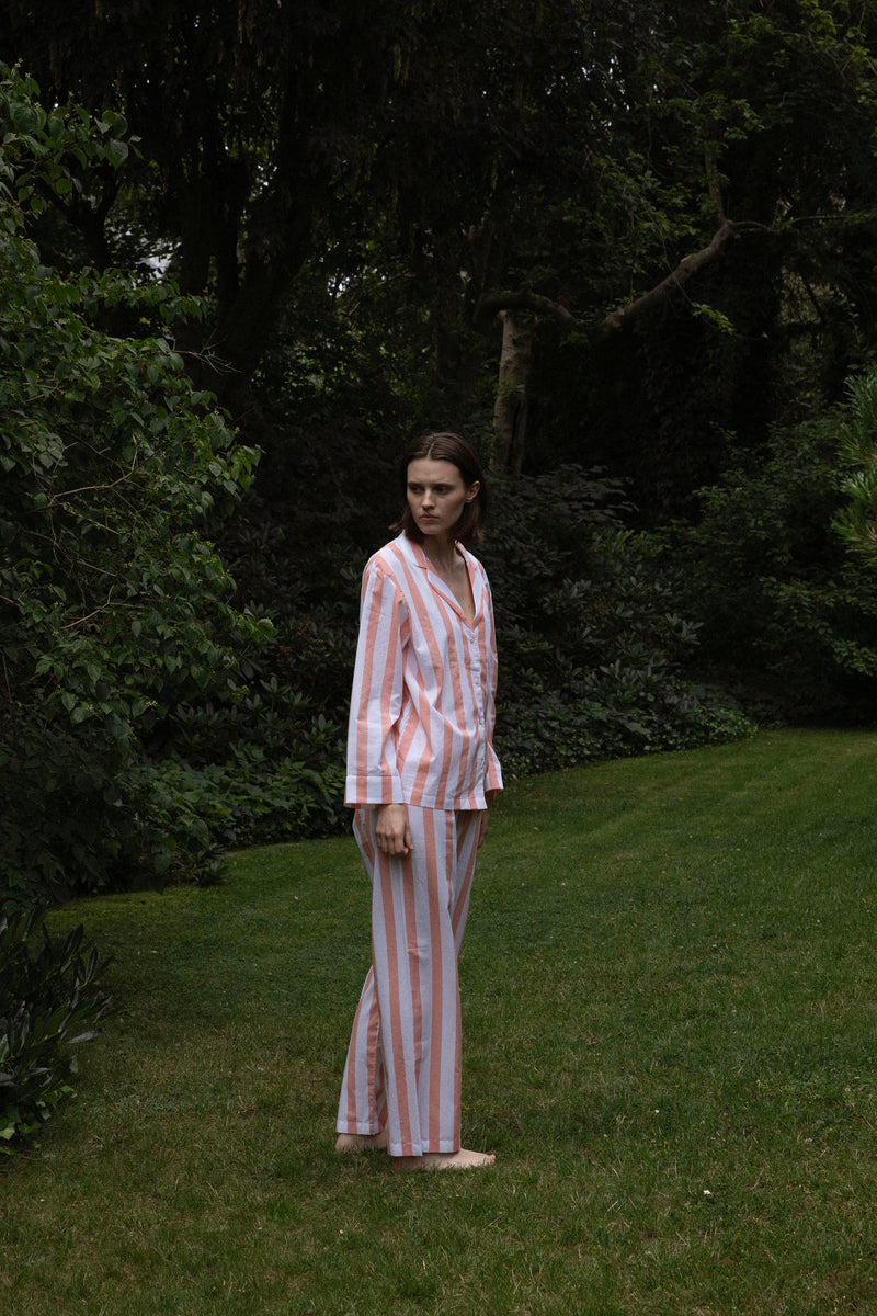 Classic Peach Stripe Pyjama Set