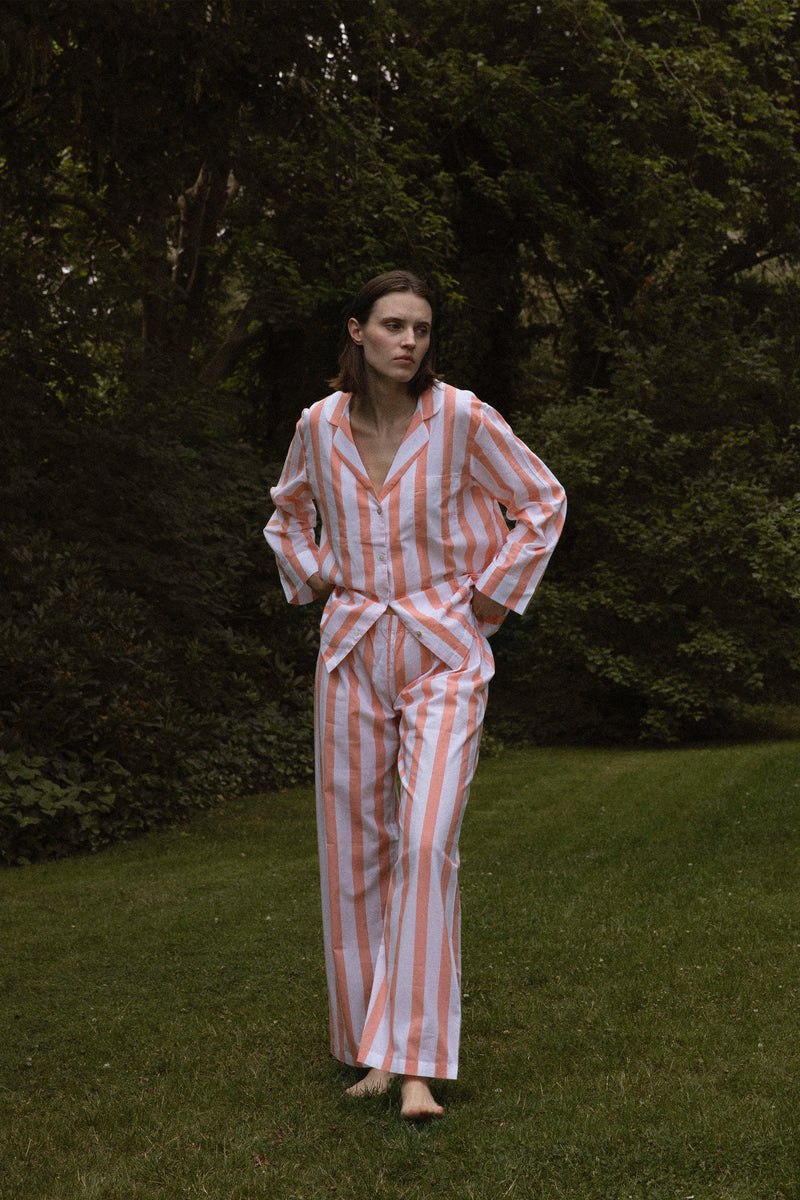 Classic Peach Stripe Pyjama Set