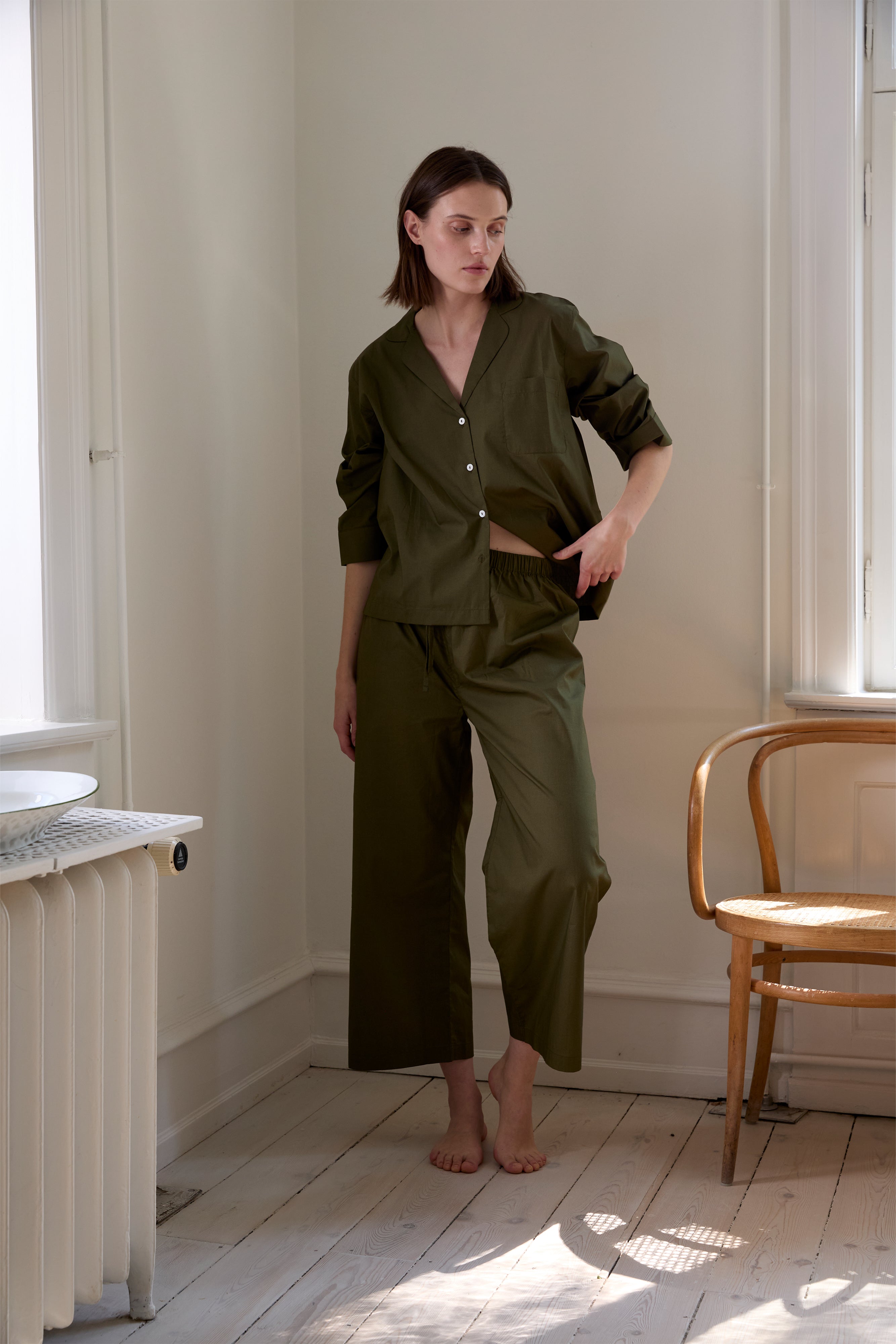 Green Pyjamas - Relaxed Olive Green Pyjamas - Organic Cotton Green ...