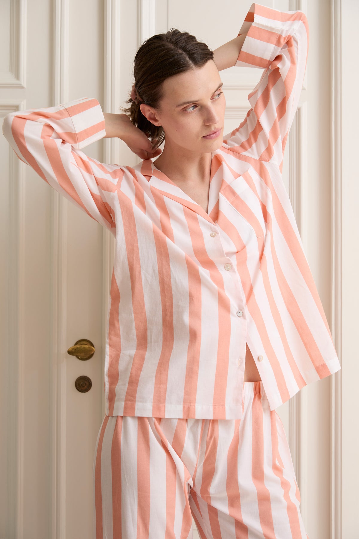 Classic Peach Stripe Pyjama Set