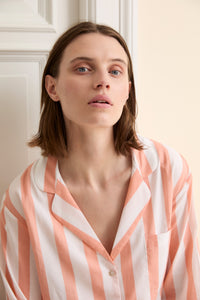 Classic Peach Stripe Pyjama Set SS
