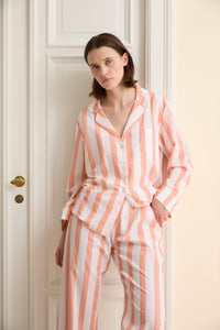 Classic Peach Stripe Pyjama Set SS