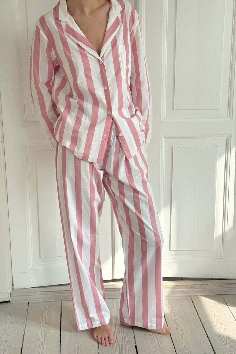 Powder Pink Stripe Classic Pyjama Set