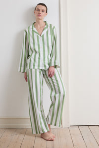 Sage Stripe Classic Pyjama Set