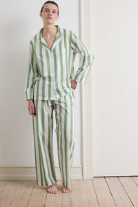 Sage Stripe Classic Pyjama Set