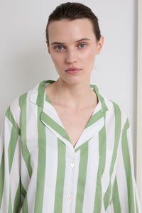 Sage Stripe Classic Pyjama Set