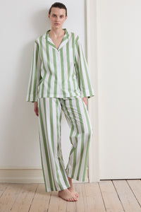 Sage Stripe Classic Pyjama Set