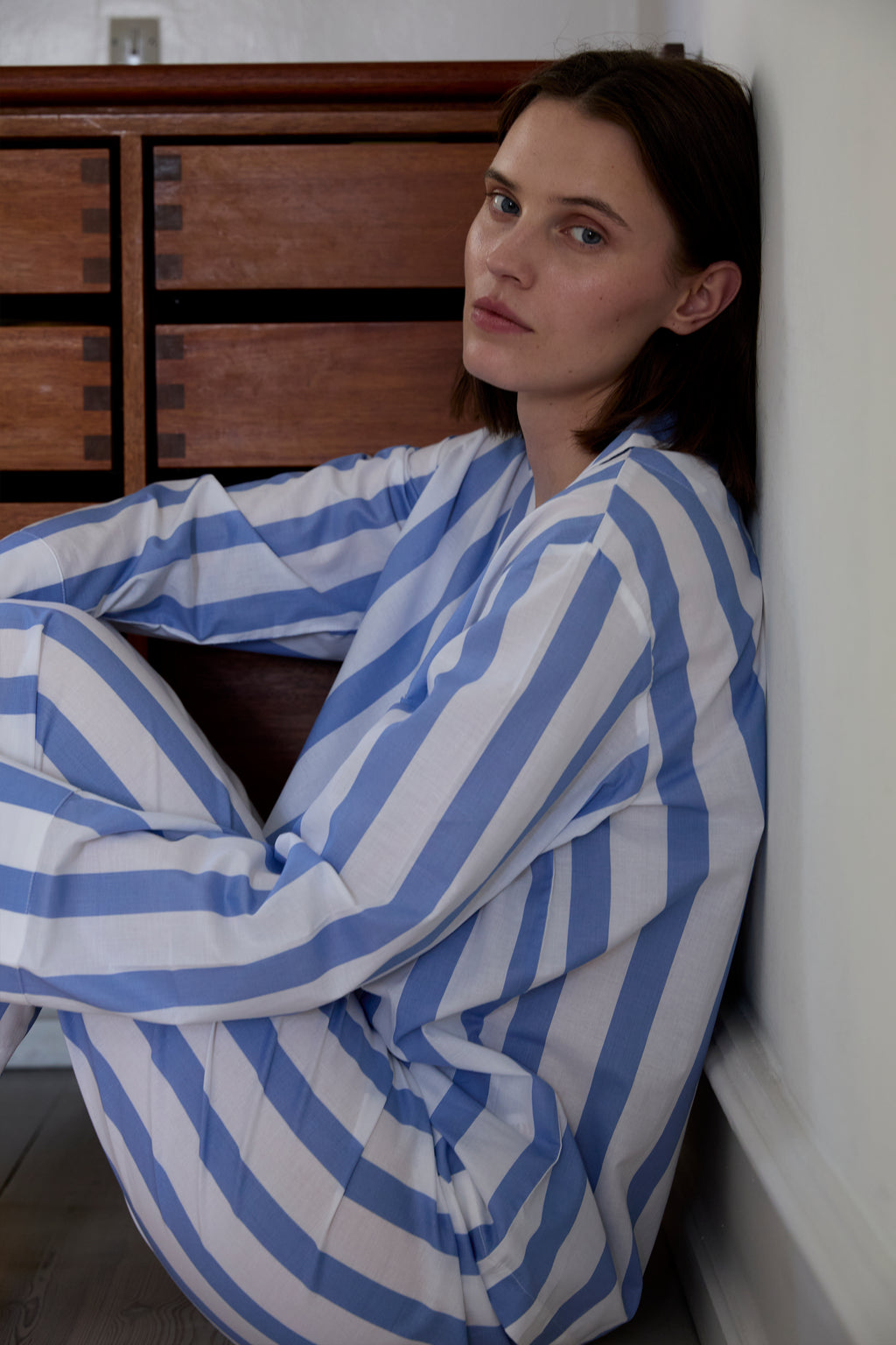 Sky Blue Stripe Classic Pyjama Set