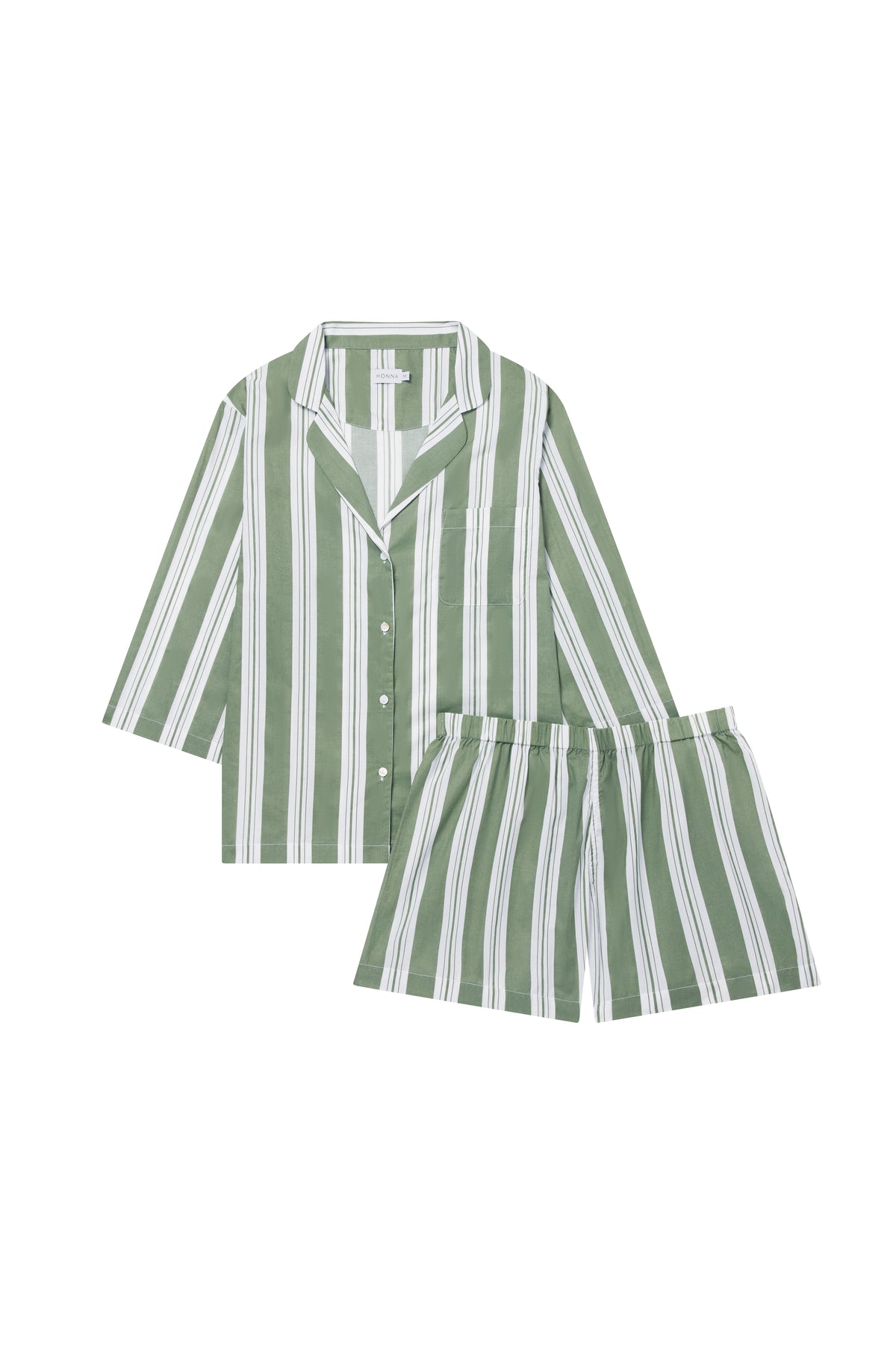 Classic Khaki Stripe Pyjama Shorts Set