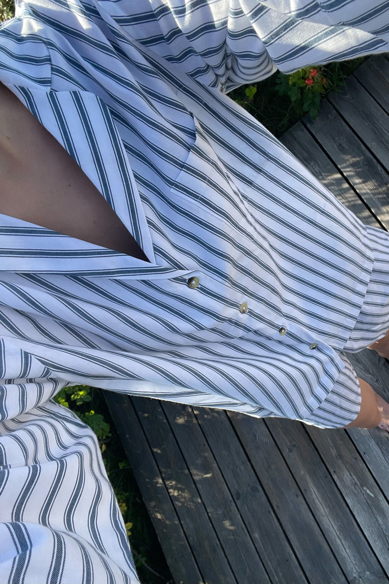 Relaxed Ticking Stripe Shorts Set