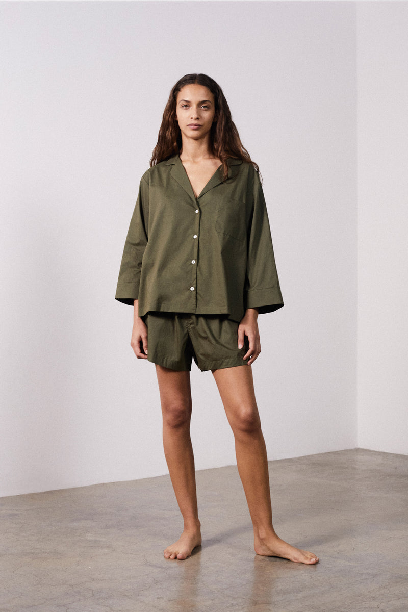 Relaxed Olive Pyjama Short Set