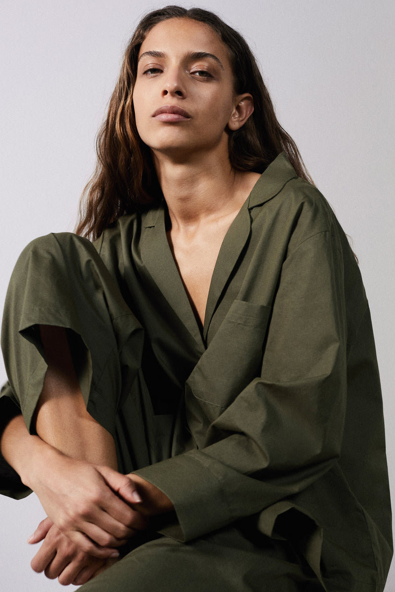 Olive Relaxed Pyjama Set SS