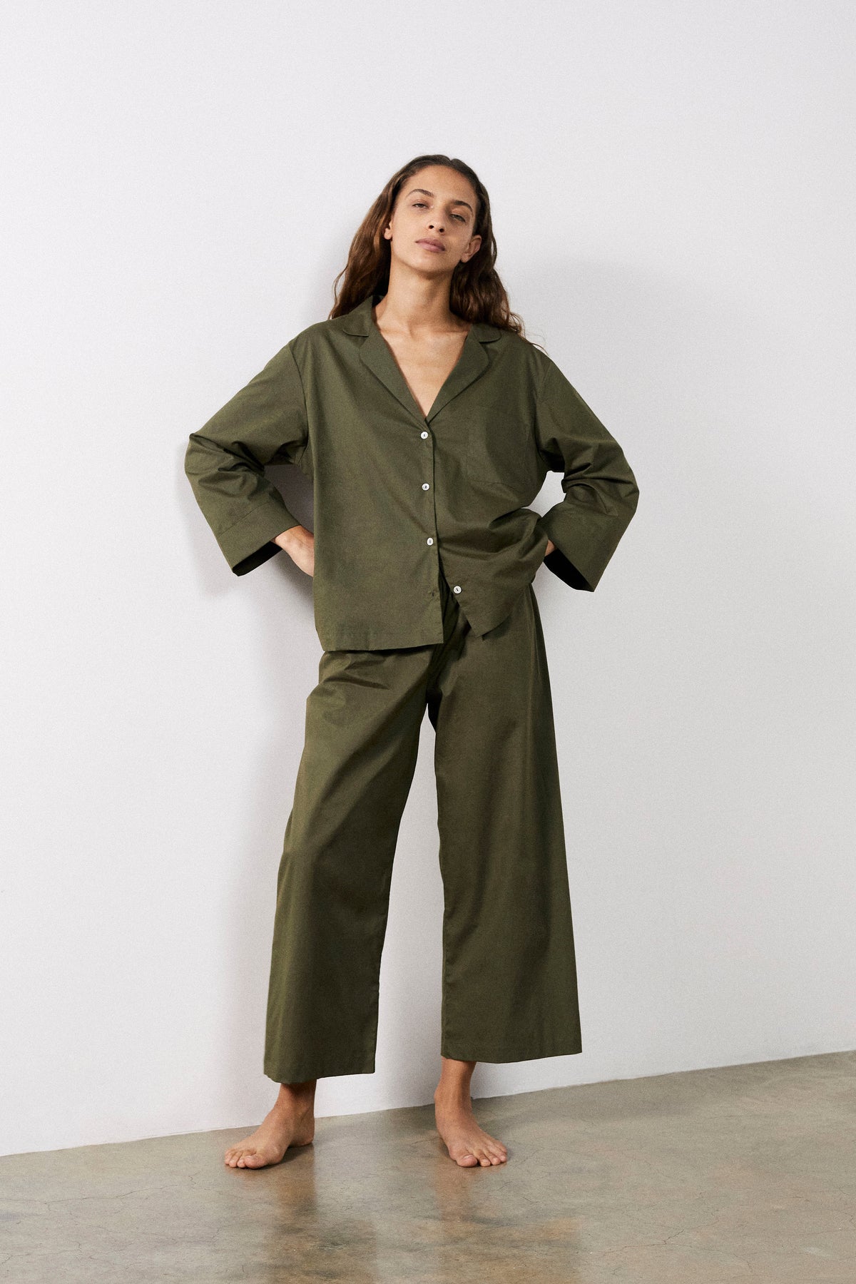 Olive Relaxed Pyjama Set SS