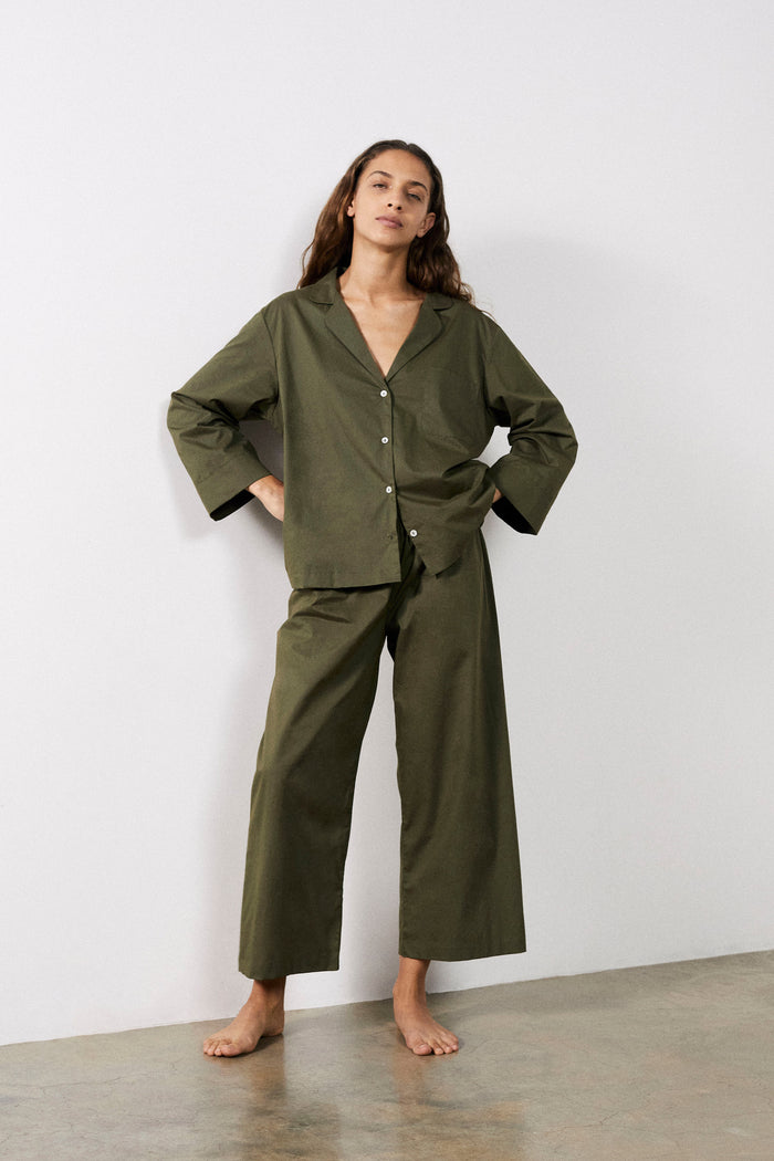 Olive Relaxed Pyjama Set SS
