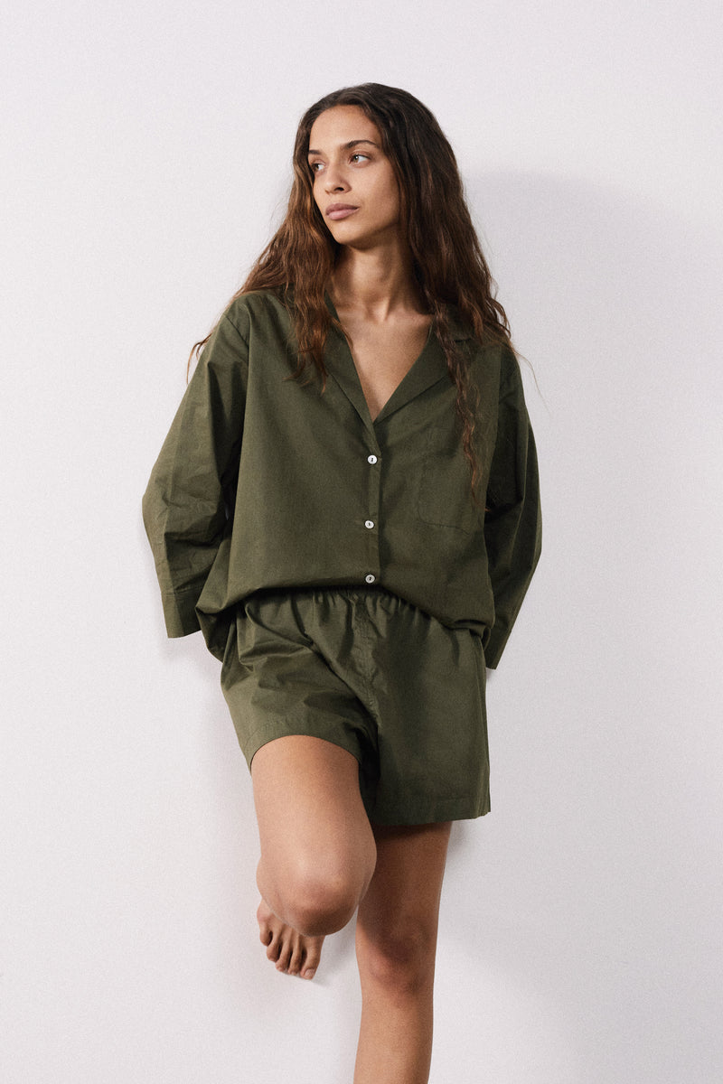 Relaxed Olive Pyjama Short Set