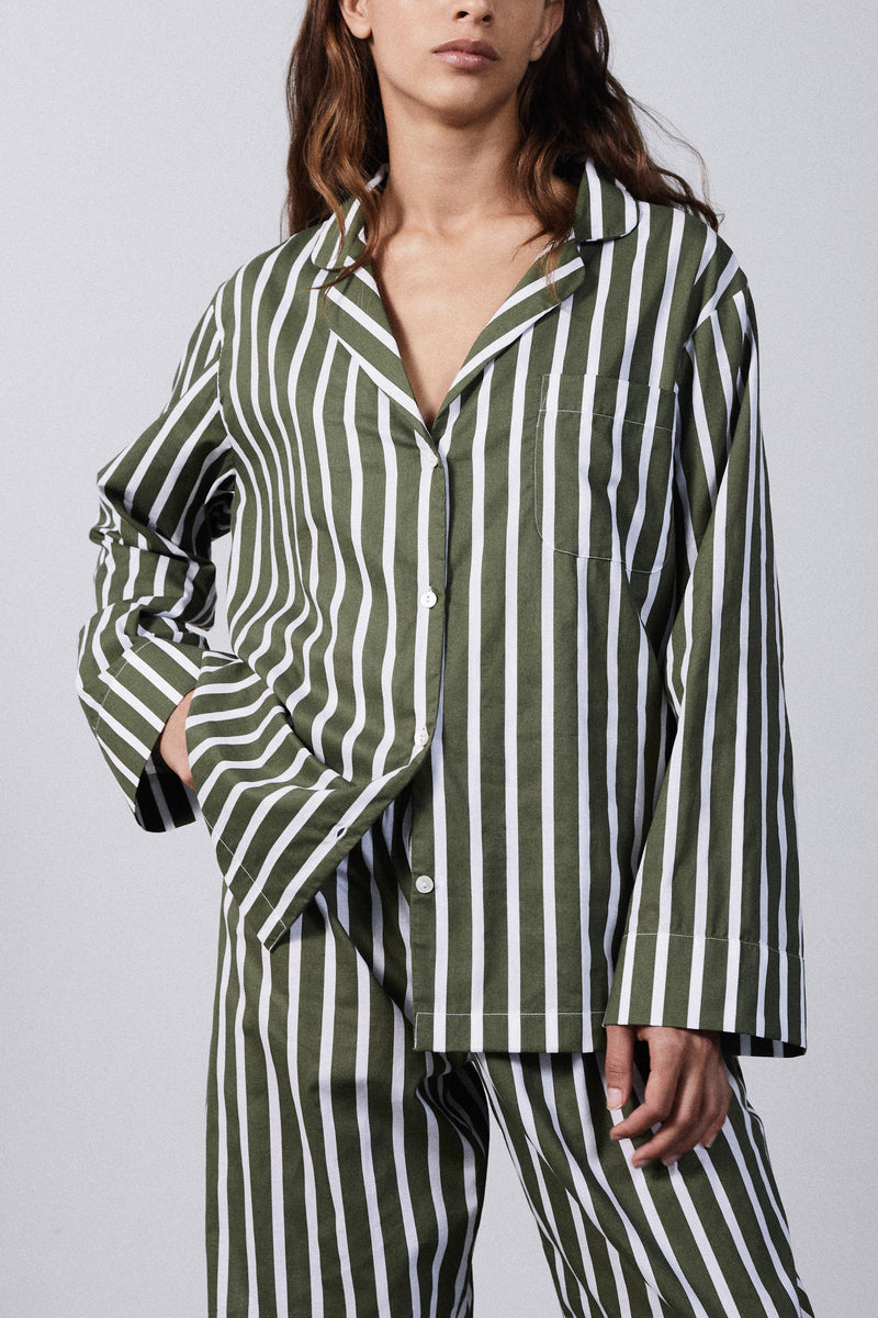 Olive Stripe Pyjama Set