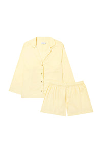 Relaxed Pale Yellow Pyjama Shorts Set SS