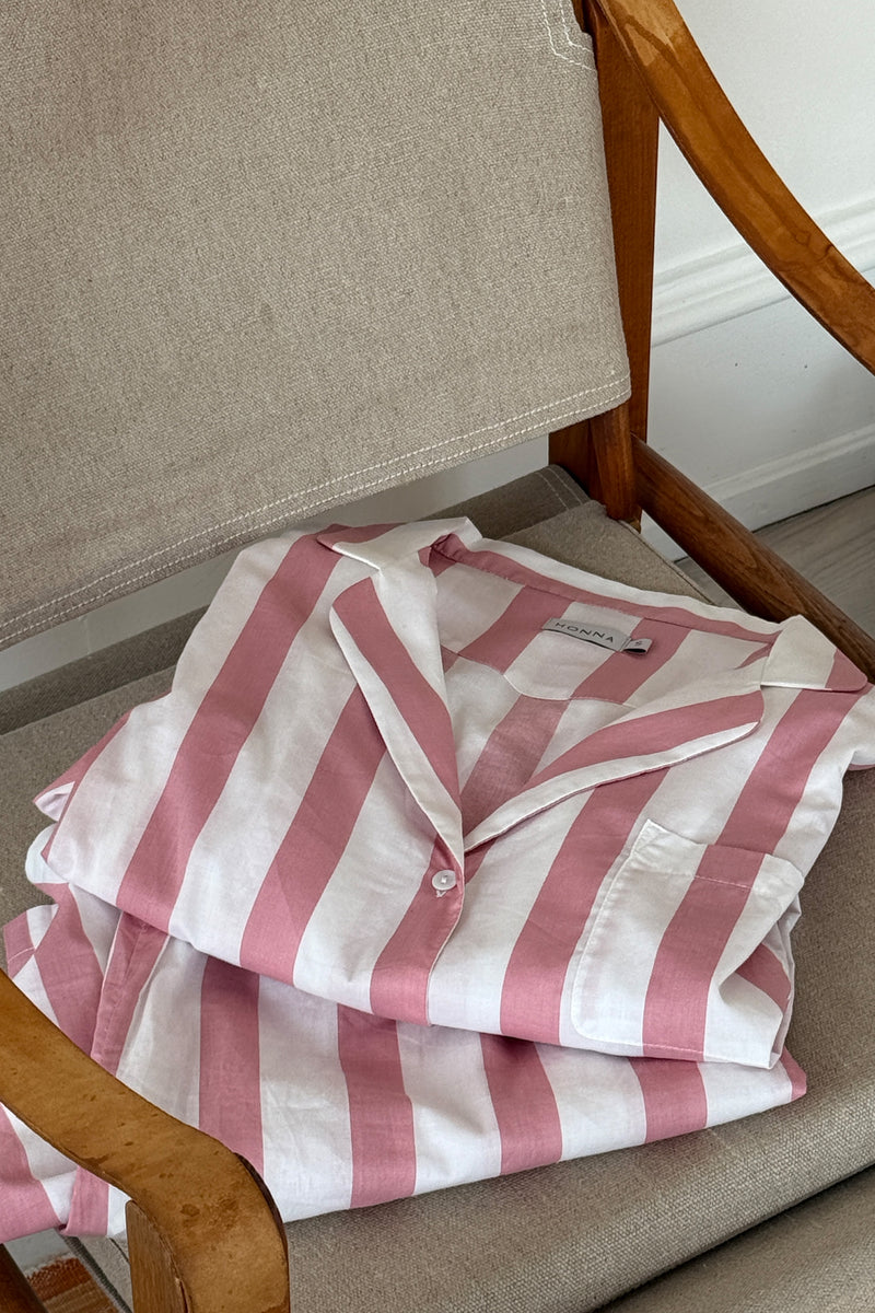 Powder Pink Stripe Classic Pyjama Set