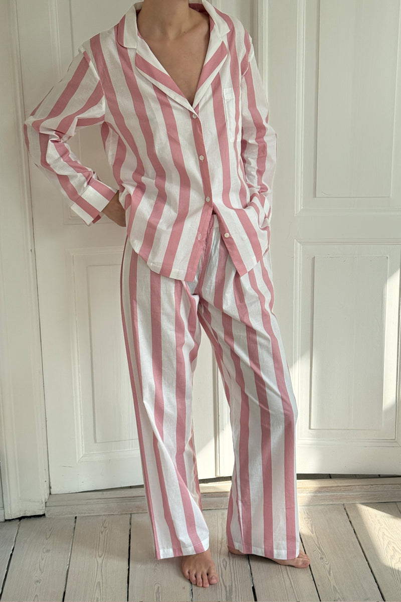 Powder Pink Stripe Classic Pyjama Set