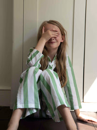 Mini Sage Stripe Pyjama Set