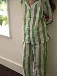 Mini Sage Stripe Pyjama Set