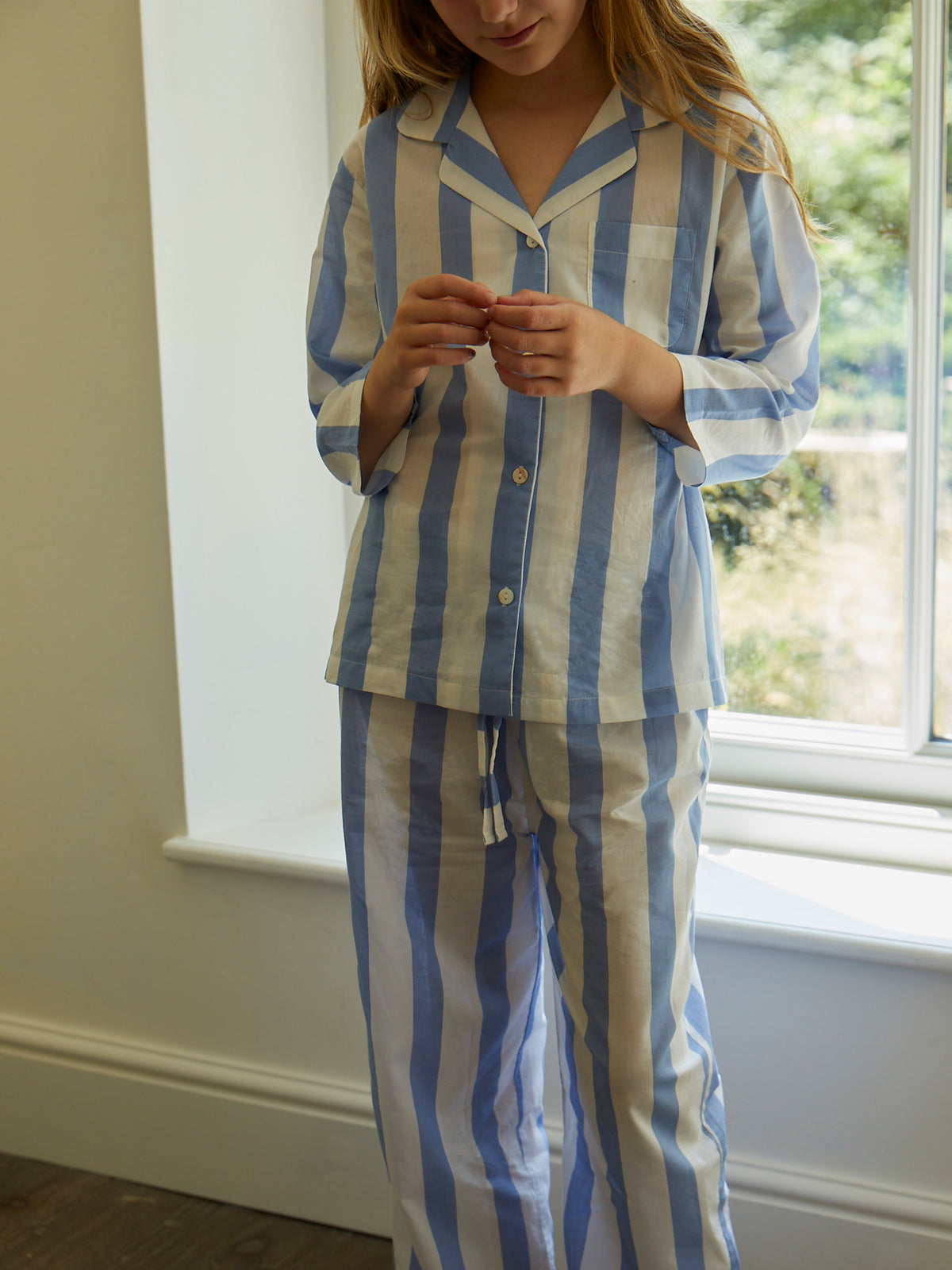 Mini Sky Blue Stripe Pyjama Set