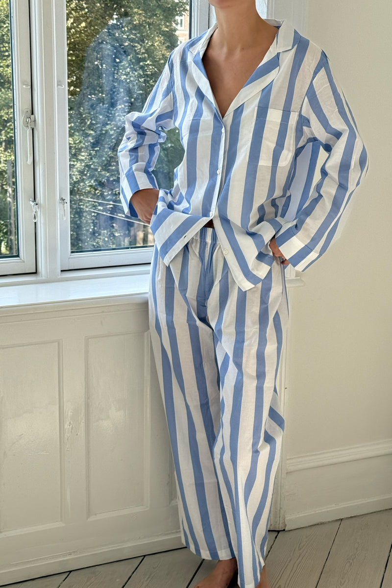 Sky Blue Stripe Classic Pyjama Set