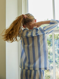 Mini Sky Blue Stripe Pyjama Set