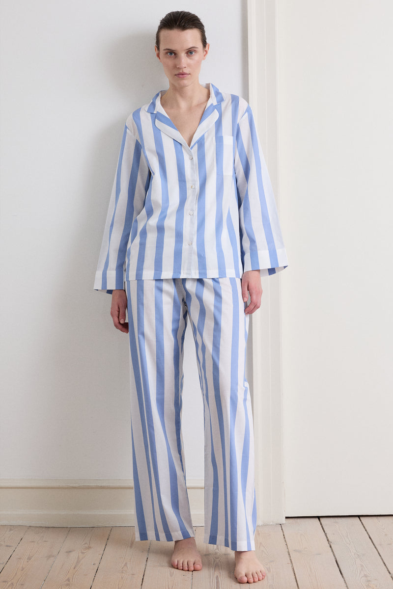 Sky Blue Stripe Classic Pyjama Set